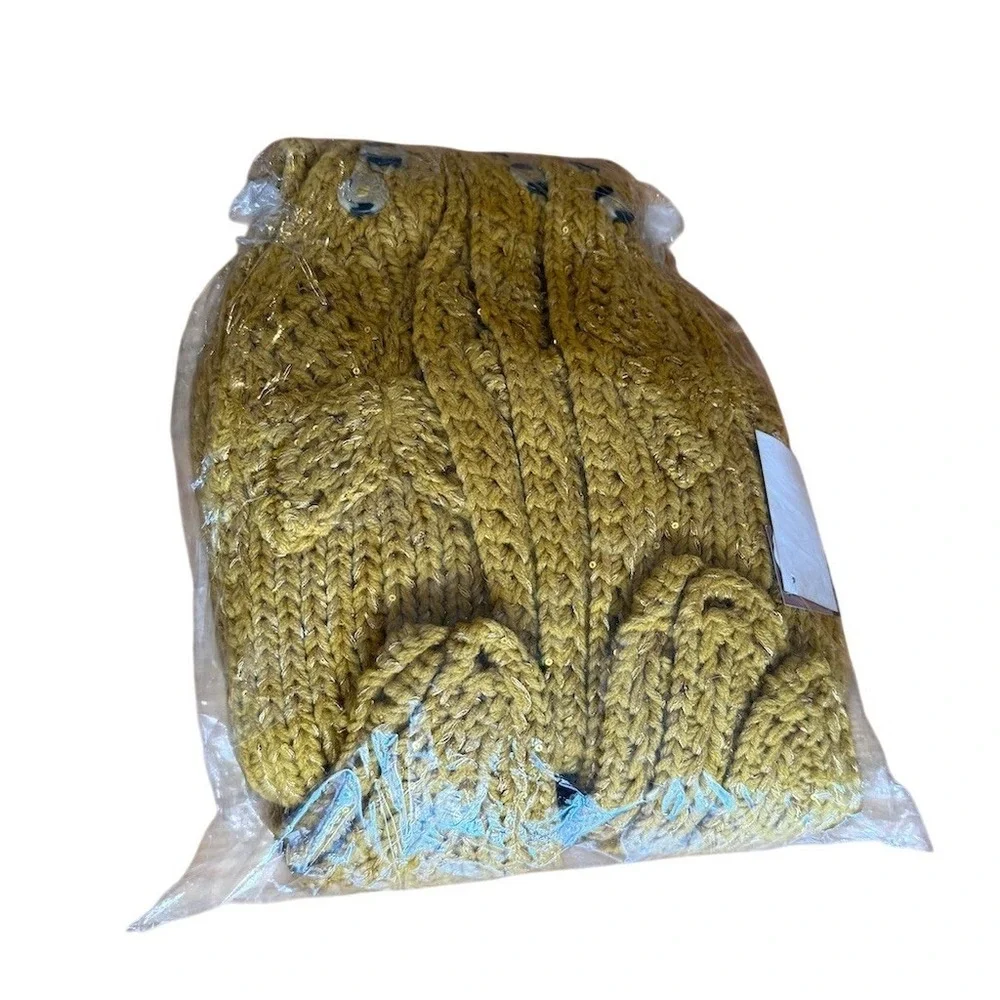 C.C Exclusives Women Chunky Knit Headband Ear Warmer Gold Sequin Twist lot of 12